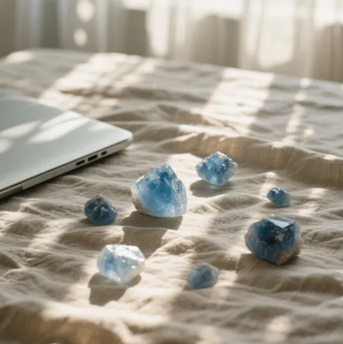 Photo showing kyanite embedded in schist host rock with quartz veins in mountain terrain