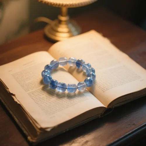Well-preserved kyanite specimen in mineral collection display